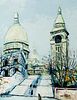 ELISÉE MACLET (Lyons-en-Santerre, 1881 - Paris 1962).
"View of the Basilica of the Sacré Coeur nevada".
Oil on cardboard.
Signed in the lower left cor