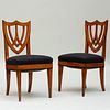 Pair of Biedermeier Fruitwood and Ebonized Side Chairs