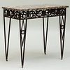 Wrought Iron and Marble Console Table