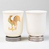 Two Keith Murray for Wedgwood Porcelain Demitasse Cups 