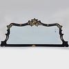 Victorian Black Lacquer and Mother-of-Pearl Inlaid Overmantle Mirror