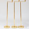 Group of Three Hinson Retractable Brass Standing Lamps