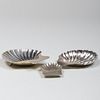 Three Silver Shell Dishes
