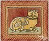 Braided and hooked rug of a cat, early/mid 20th c.