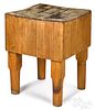 Maple butcher block table, 32 1/2" h., 24 1/4" w.,