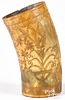 Scrimshaw decorated horn cup