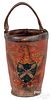 Painted leather fire bucket, 19th c.