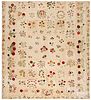 Embroidered quilt top, ca. 1900