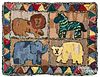 Two American hooked rugs, 20th c., with animals.