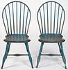 Pair of hoopback Windsor chairs, early 19th c.