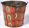Folk art tin bucket