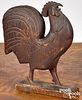 Carved pine rooster, late 19th c., 8 3/4" h.