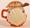 Hand Painted Bisque Turtle Mustard Pot.
