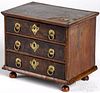 Miniature George I oyster veneer chest of drawers