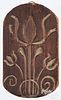 Carved pine tulip print, 19th c., bearing a collec