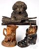 Three Black Forest carved animals, ca. 1900, with