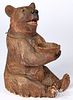 Large Black Forest carved bear tobacco jar