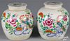 Pair of Chinese export famille rose ginger jars