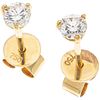PAIR OF STUD EARRINGS WITH DIAMONDS IN 18K YELLOW GOLD Brilliant cut diamonds ~0.22 ct. Weight: 0.7 g