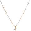 CHOKER AND PENDANT ITH DIAMOND IN YELLOW, WHITE, AND PINK 14K AND 10K GOLD 1 Brilliant cut diamond ~0.25 ct Clarity: I3
