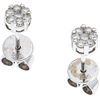 PAIR OF STUD EARRINGS WITH DIAMONDS IN 14K WHITE GOLD Brilliant cut diamonds ~0.28 ct. Weight: 1.2 g