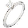 SOLITAIRE RING WITH DIAMOND IN .950 PLATINUM, TIFFANY & CO. 1 Princess cut diamond ~0.32 ct, Certificate and case