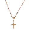 ROSARY WITH CORALS IN 8K YELLOW GOLD AND BASE METAL Weight: 47.7 g