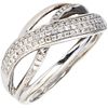 RING WITH DIAMONDS IN 14K WHITE GOLD 8x8 cut diamonds ~0.40 ct. Weight: 3.8 g. Size: 7 ½