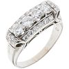 RING WITH DIAMONDS IN 16K WHITE GOLD AND SIZE ADJUSTMENT IN 14K YELLOW GOLD Brilliant and 8x8 cut diamonds ~0.90 ct