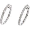 PAIR OF EARRINGS WITH DIAMONDS IN 14K WHITE GOLD 8x8 cut diamonds ~0.28 ct. Weight: 2.7 g