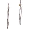 PAIR OF EARRINGS WITH DIAMONDS IN 14K WHITE GOLD Brilliant cut diamonds ~0.25 ct. Weight: 5.1 g