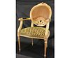 FRENCH STYLE CARVED & GILDED ARMCHAIR