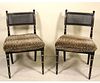 PAIR OF BAKER REGENCY STYLE LACQUERED SIDE CHAIRS