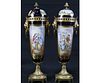 PAIR OF 19th CENTURY SEVRES LIDDED URNS
