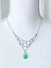 Platinum, Jade, Micro Pearls & Diamonds Necklace