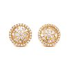 14k Gold RoundÂ  Diamond Earrings