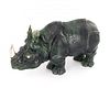Russian Carved Nephrite Jade Rhino