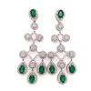 18k Diamond Emerald Chandelier Earrings