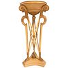 Hollywood Regency Style Carved Painted Pedestal