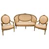Louis XVI Style Cameo Back Sofa Settee & Armchairs