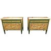Paint Decorated Hollywood Regency Marble Commodes