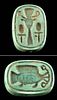 Egyptian Glazed Faience Plaque Amulet w/ Fish
