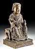 19th C. Chinese Qing Wood Empress Statue