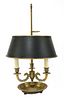 A French brass bouillotte lamp,