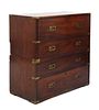 A Victorian mahogany campaign chest,