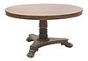 A late Regency mahogany pedestal table,