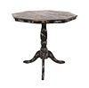 A Victorian lacquered, mother-of-pearl inlaid and painted octagonal occasional table,