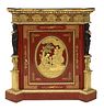 A red-lacquered and ormolu-mounted pier cabinet,