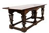 A Jacobean style oak refectory table,
