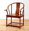 A Chinese rosewood horseshoe back chair